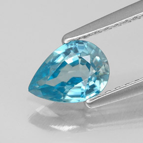Zircon bleue naturelle en forme de poire, 0,99 ct, VS