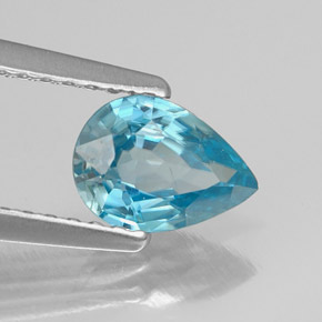 Zircon bleue naturelle en forme de poire, 0,99 ct, VS