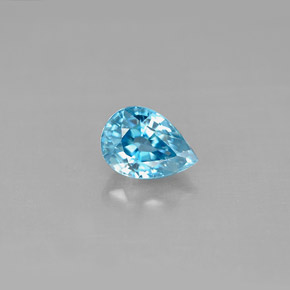 Zircon bleue naturelle en forme de poire, 1,23 ct, VS