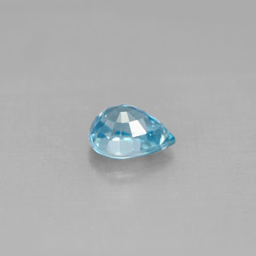 Zircon bleue naturelle en forme de poire, 1,23 ct, VS