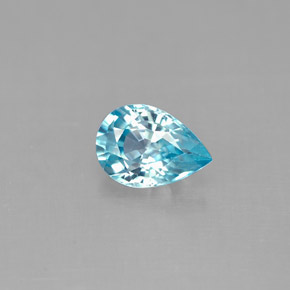 Zircon bleue naturelle en forme de poire, 1,01 ct, VS
