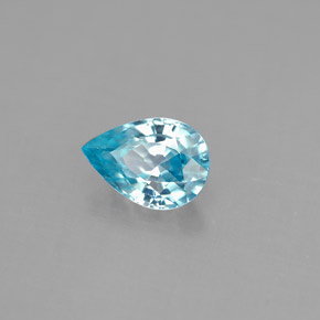 Zircon bleue naturelle en forme de poire, 1,01 ct, VS