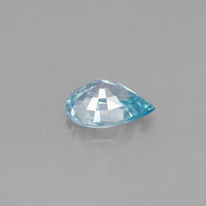 Zircon bleue naturelle en forme de poire, 1,01 ct, VS
