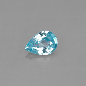 Zircon bleue naturelle en forme de poire, 0,84 ct, VS