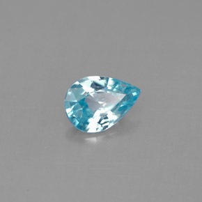 Zircon bleue naturelle en forme de poire, 0,84 ct, VS