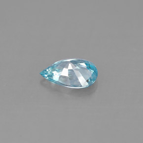Zircon bleue naturelle en forme de poire, 0,84 ct, VS