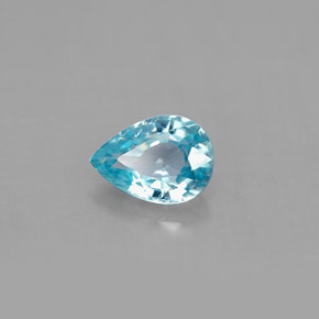 Zircon bleue naturelle en forme de poire, 0,99 ct, VS