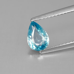 Zircon bleue naturelle en forme de poire, 0,99 ct, VS