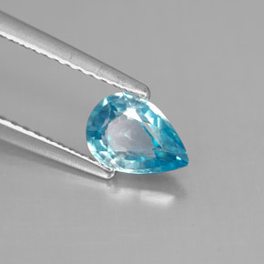 Zircon bleue naturelle en forme de poire, 0,99 ct, VS