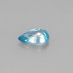 Zircon bleue naturelle en forme de poire, 1,05 ct, VS