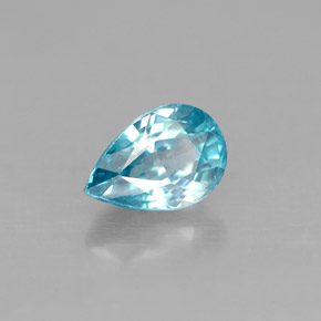 Zircon Bleu naturelle En forme de poire, 1.28 ct, VS