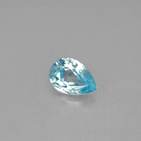 Zircon bleue naturelle en forme de poire, 1,03 ct, VVS-VS
