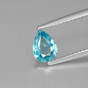 Zircon bleue naturelle en forme de poire, 1,02 ct, VVS-VS