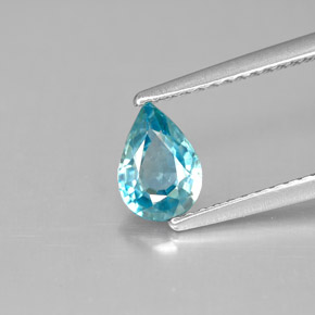 Zircon bleue naturelle en forme de poire, 1,00 ct, VVS-VS