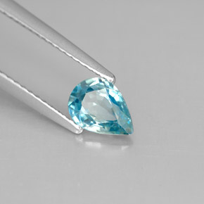 Zircon bleue naturelle en forme de poire, 1,00 ct, VVS-VS