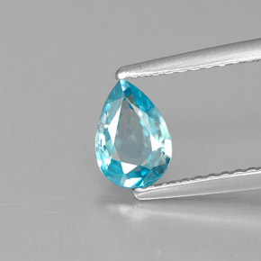 Zircon bleue naturelle en forme de poire, 0,89 ct, VVS-VS