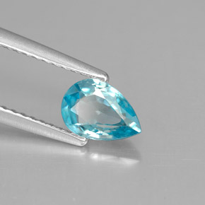 Zircon bleue naturelle en forme de poire, 0,89 ct, VVS-VS