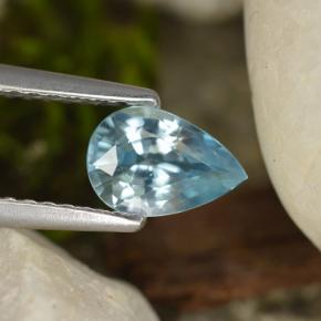Zircon bleue naturelle en forme de poire, 0,92 ct, VVS-VS