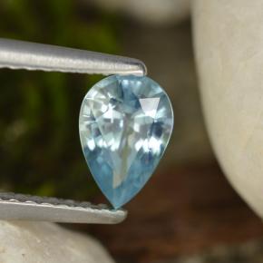 Zircon bleue naturelle en forme de poire, 0,92 ct, VVS-VS