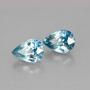 Achetez naturel ct bleue zircon gems, en forme de poire, en provenance cambodge chez gemselect. en stock, livraison internationale!