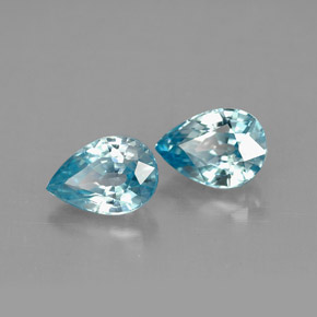 Achetez naturel ct bleue zircon gems, en forme de poire, en provenance cambodge chez gemselect. en stock, livraison internationale!