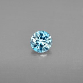 Zircon bleue naturelle coupe roude, 0,68 ct, VVS-VS