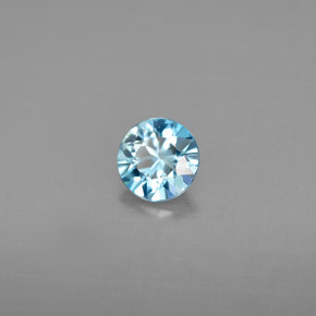 Zircon bleue naturelle coupe roude, 0,68 ct, VVS-VS