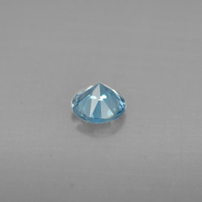 Zircon bleue naturelle coupe roude, 0,68 ct, VVS-VS