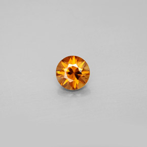 Zircon orange naturelle coupe roude, 0,98 ct, VVS-VS