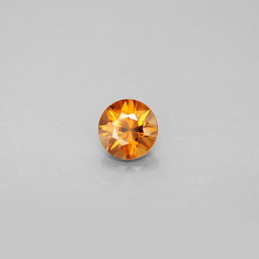 Zircon orange naturelle coupe roude, 0,98 ct, VVS-VS