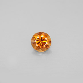Zircon orange naturelle coupe roude, 0,98 ct, VVS-VS