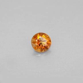 Zircon orange naturelle coupe roude, 0,98 ct, VVS-VS