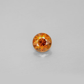 Zircon Orange naturelle Coupe roude, 0.98 ct, VVS-VS