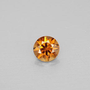 Zircon orange naturelle coupe roude, 0,86 ct, VVS-VS