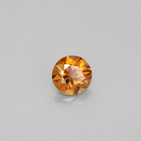 Zircon orange naturelle coupe roude, 0,86 ct, VVS-VS