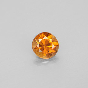 Zircon orange naturelle coupe roude, 0,99 ct, VVS-VS