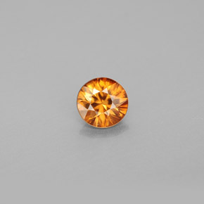 Zircon orange naturelle coupe roude, 0,91 ct, VS