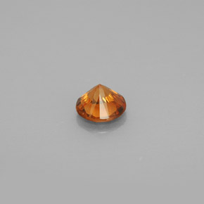 Zircon orange naturelle coupe roude, 0,91 ct, VS