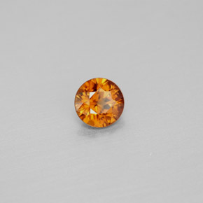 Zircon orange naturelle coupe roude, 0,98 ct, VS