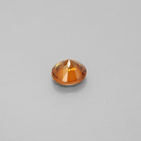 Zircon orange naturelle coupe roude, 0,98 ct, VS