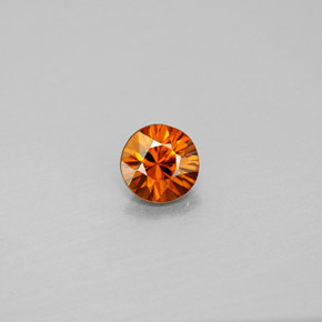 Zircon orange naturelle coupe roude, 1,01 ct, VS