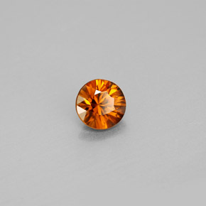 Zircon orange naturelle coupe roude, 1,01 ct, VS
