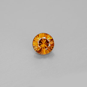 Zircon orange naturelle coupe roude, 1,02 ct, VS