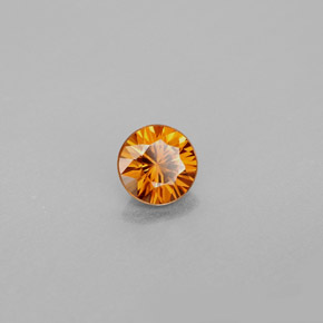 Zircon orange naturelle coupe roude, 1,02 ct, VS