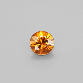 Zircon orange naturelle coupe roude, 0,91 ct, VS