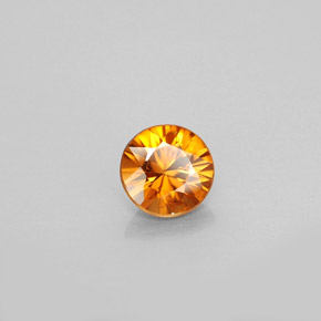 Zircon orange naturelle coupe roude, 0,91 ct, VS
