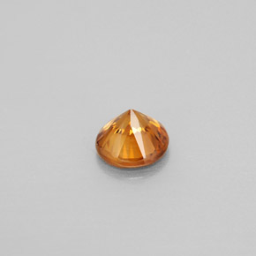 Zircon orange naturelle coupe roude, 0,91 ct, VS
