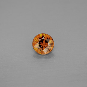 Zircon orange naturelle coupe roude, 0,99 ct, VS
