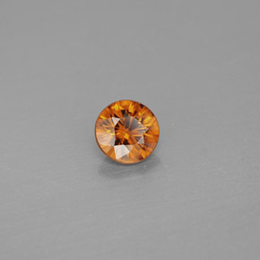 Zircon orange naturelle coupe roude, 0,99 ct, VS