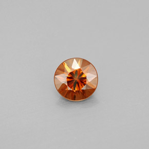 Zircon orange naturelle coupe roude, 0,96 ct, VS